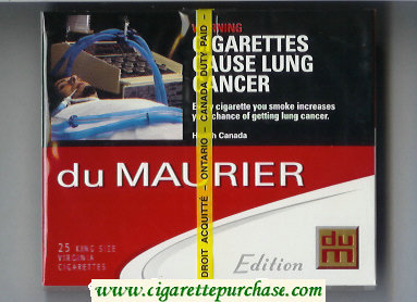 Du Maurier Edition 25s King Size cigarettes wide flat hard box